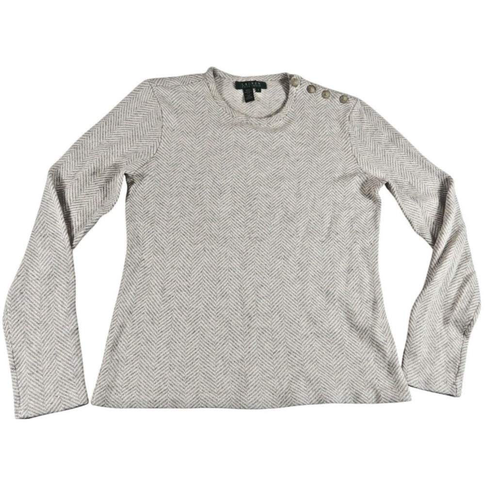 Lauren Ralph Lauren Cable Sweater Women S Silk Cashmere Herringbone Shoulder Top